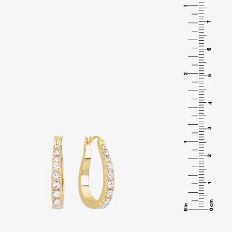Sparkle Allure Womens Cubic Zirconia 14K Gold Over Brass 27.4mm Hoop Earrings