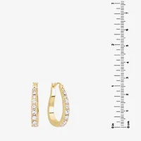 Sparkle Allure Womens Cubic Zirconia 14K Gold Over Brass 27.4mm Hoop Earrings
