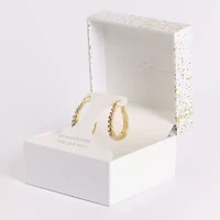 Sparkle Allure Womens Cubic Zirconia 14K Gold Over Brass 27.4mm Hoop Earrings