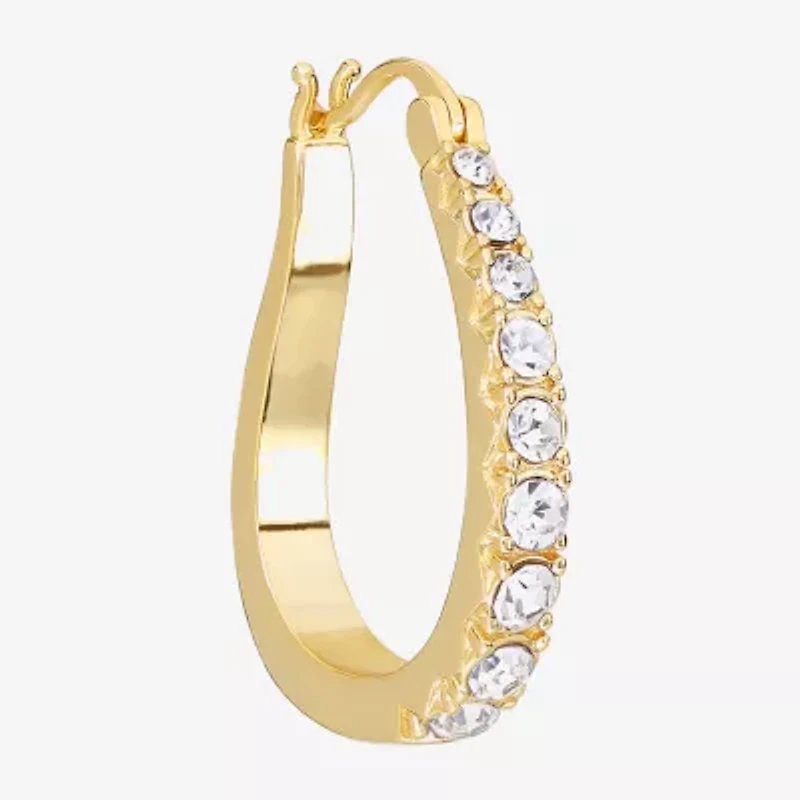 Sparkle Allure Womens Cubic Zirconia 14K Gold Over Brass 27.4mm Hoop Earrings