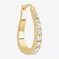 Sparkle Allure Womens Cubic Zirconia 14K Gold Over Brass 27.4mm Hoop Earrings