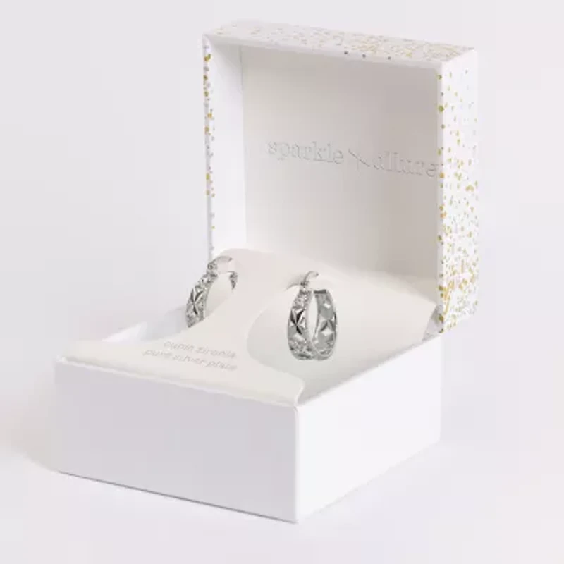 Sparkle Allure Womens Cubic Zirconia 23.3mm Hoop Earrings