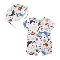Baby Essentials Baby Boys Short Sleeve 2-pc. Romper