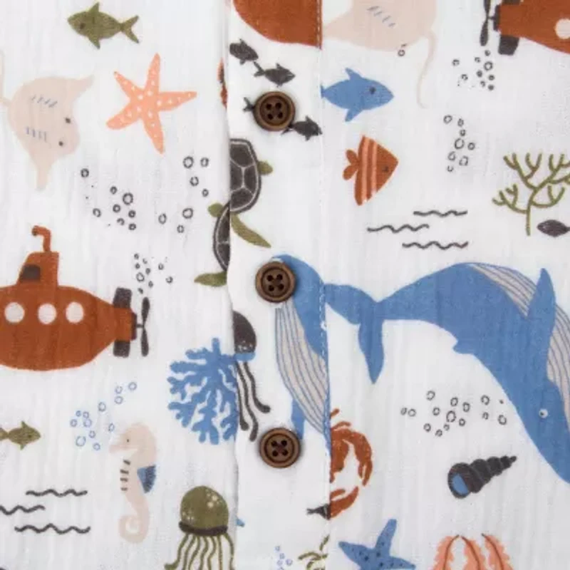 Baby Essentials Baby Boys Short Sleeve 2-pc. Romper