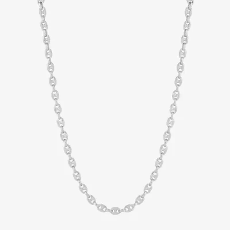 Made in Italy Womens Sterling Silver 18 1/2 Inch Link Necklace