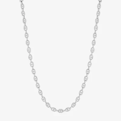 Made in Italy Womens Sterling Silver 18 1/2 Inch Link Necklace