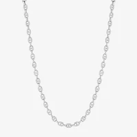 Made in Italy Womens Sterling Silver 18 1/2 Inch Link Necklace