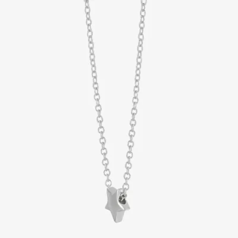 Limited Quantities! Womens Sterling Silver Star 18 Inch Pendant Necklace