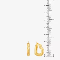 Limited Quantities! Womens 14K Gold 23mm Heart Hoop Earrings