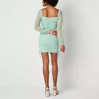 Jump Apparel Womens Long Sleeve Juniors Bodycon Dress