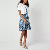 Perceptions Womens Floral Jacket Dress