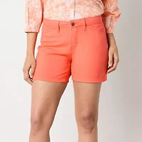 St. John's Bay Womens 5 3/4" Mid Rise Tall Chino Short