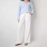 St. John's Bay Womens Wide Leg High Rise Tall Trouser
