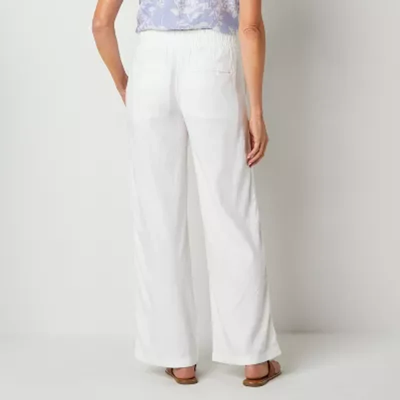 St. John's Bay Womens Wide Leg High Rise Tall Trouser