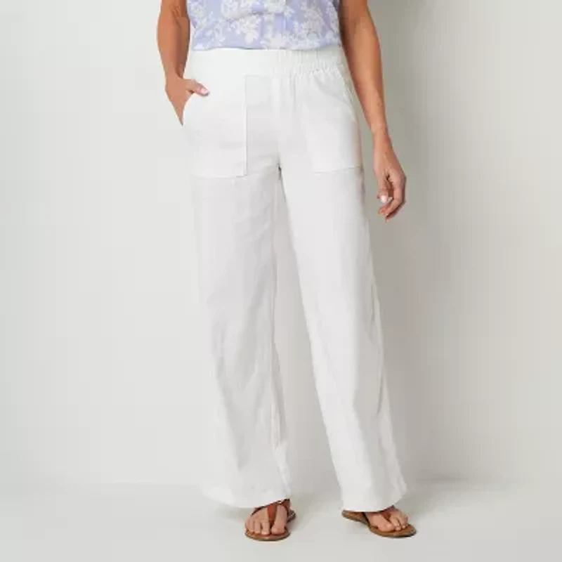 St. John's Bay Womens Wide Leg High Rise Tall Trouser