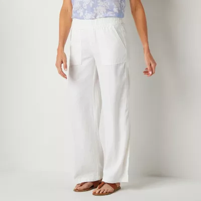 St. John's Bay Womens Wide Leg High Rise Tall Trouser