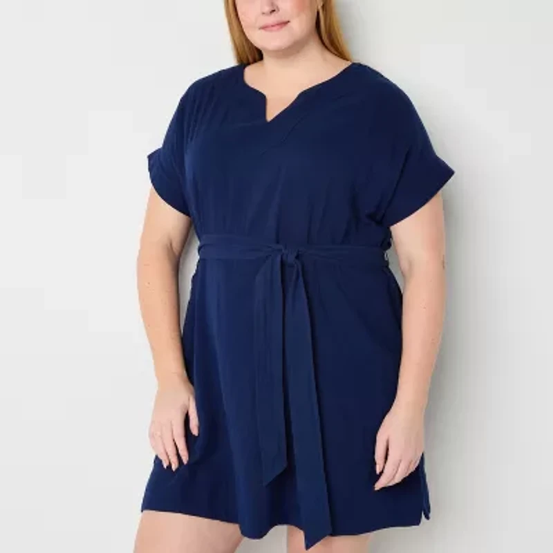 St. John's Bay Womens Short Sleeve Tall Shift Dress