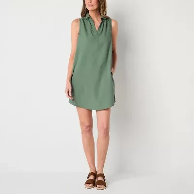 St. John's Bay Womens Sleeveless Floral Tall Shift Dress