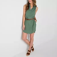 St. John's Bay Womens Sleeveless Floral Tall Shift Dress