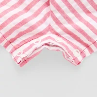 Okie Dokie Toddler Girls Easy-on + Easy-off Sleeveless Adaptive Striped Romper