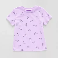 Okie Dokie Toddler & Little Girls Round Neck Short Sleeve Regular Fit Graphic T-Shirt