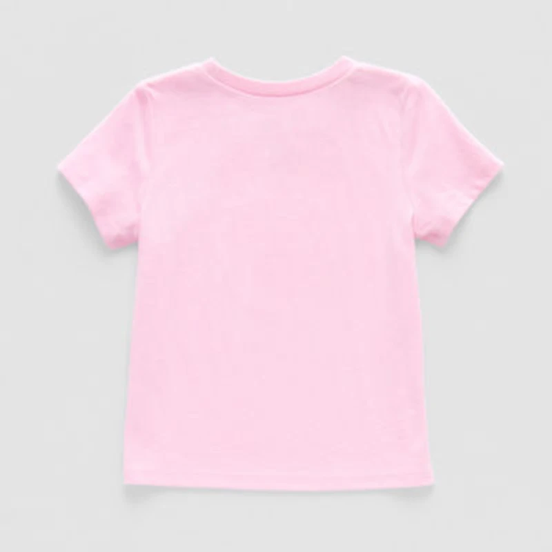 Okie Dokie Toddler & Little Girls Round Neck Short Sleeve Regular Fit Graphic T-Shirt