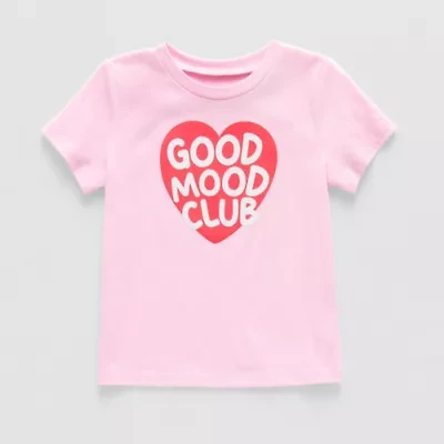Okie Dokie Toddler & Little Girls Round Neck Short Sleeve Regular Fit Graphic T-Shirt