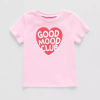 Okie Dokie Toddler & Little Girls Round Neck Short Sleeve Regular Fit Graphic T-Shirt