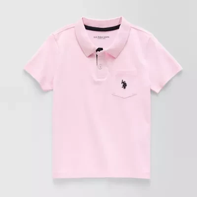 U.S. Polo Assn. Toddler Boys Y Neck Short Sleeve Classic Fit Shirt