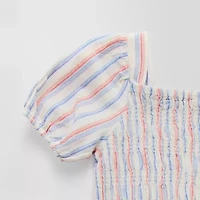 Thereabouts Little & Big Kid Girls Square Neck Short Sleeve Jumpsuit