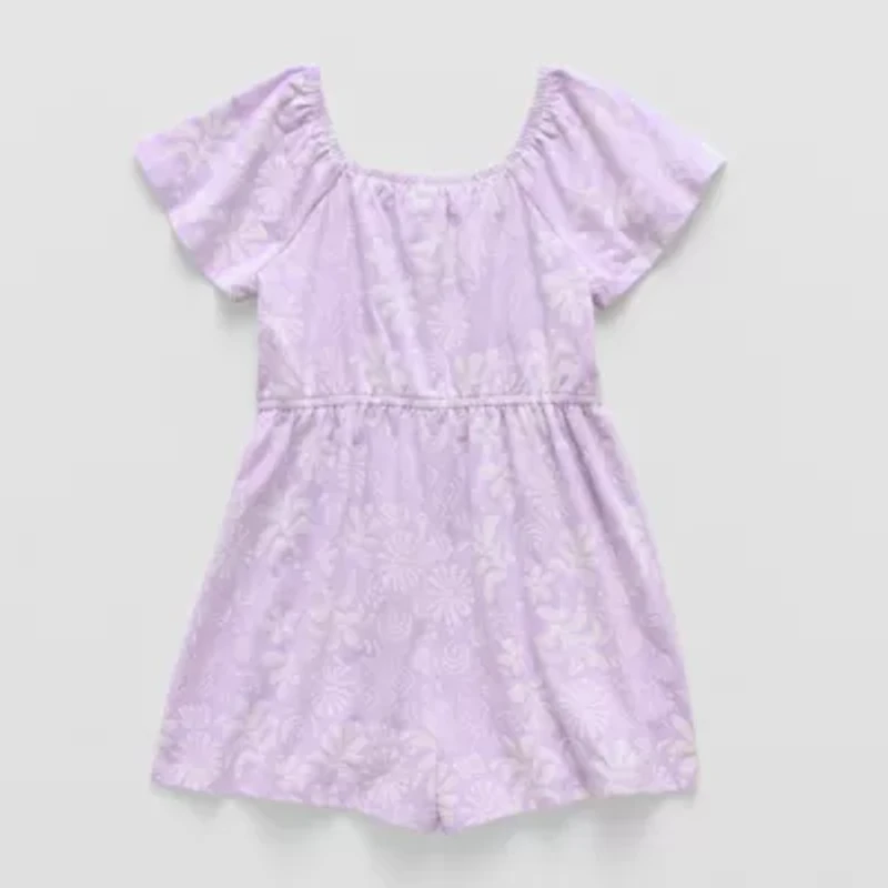 Thereabouts Little & Big Kid Girls Short Sleeve Floral Romper