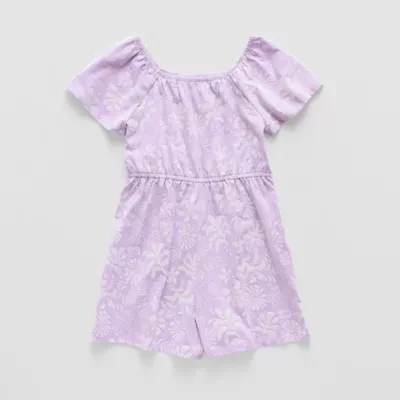 Thereabouts Little & Big Kid Girls Short Sleeve Floral Romper