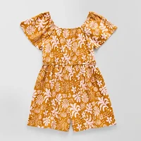 Thereabouts Little & Big Kid Girls Short Sleeve Floral Romper
