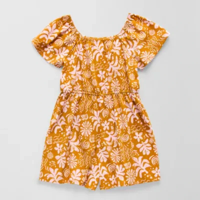 Thereabouts Little & Big Kid Girls Short Sleeve Floral Romper