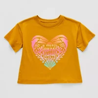 Thereabouts Little & Big Kid Girls Hidden Access Opening Crew Neck Short Sleeve Adaptive Boxy Fit Graphic T-Shirt