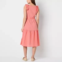 Frye and Co. Womens Sleeveless Midi A-Line Dress