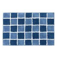 Home Expressions Blue Grid 20"X32" Bath Rug