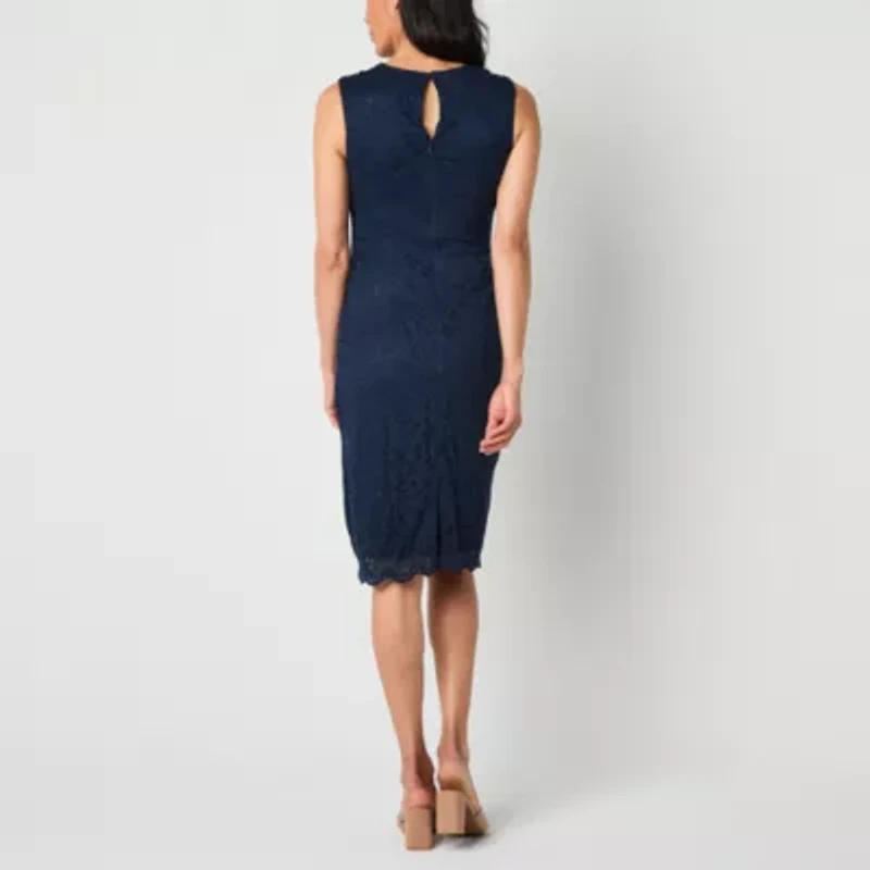 Liz Claiborne Womens Sleeveless Sheath Dress