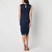 Liz Claiborne Womens Sleeveless Sheath Dress