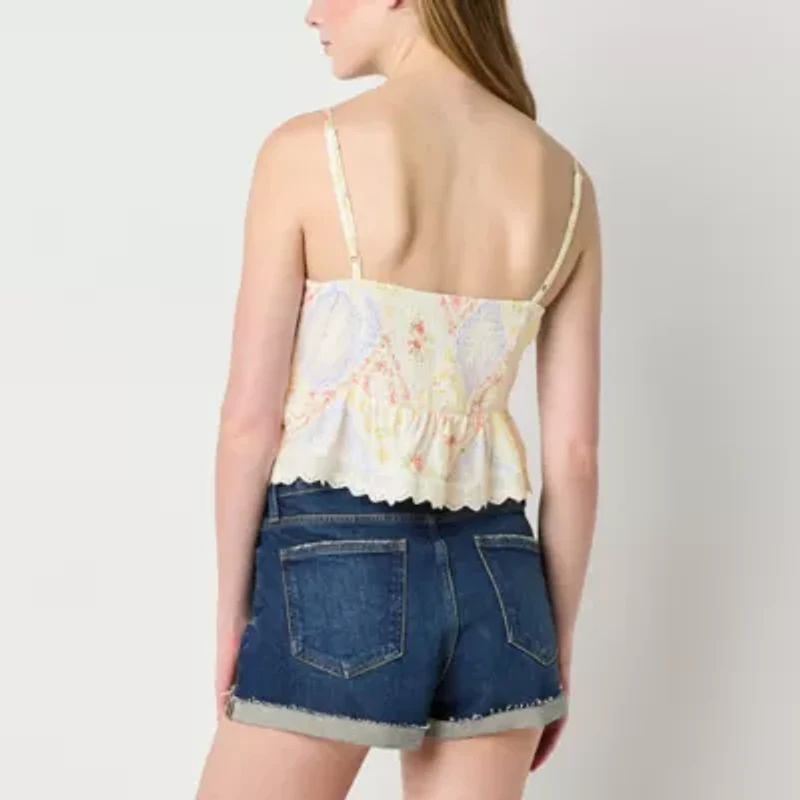 Arizona Womens Juniors Sweetheart Neck Sleeveless Tank Top