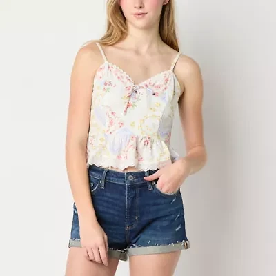 Arizona Womens Sweetheart Neck Sleeveless Juniors Tank Top