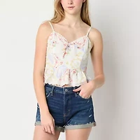 Arizona Womens Juniors Sweetheart Neck Sleeveless Tank Top