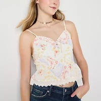 Arizona Womens Juniors Sweetheart Neck Sleeveless Tank Top