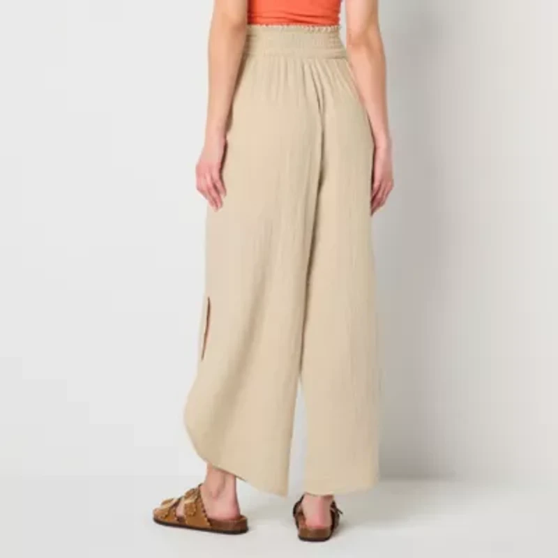 Arizona Womens Juniors Wide Leg Pull-On Pant