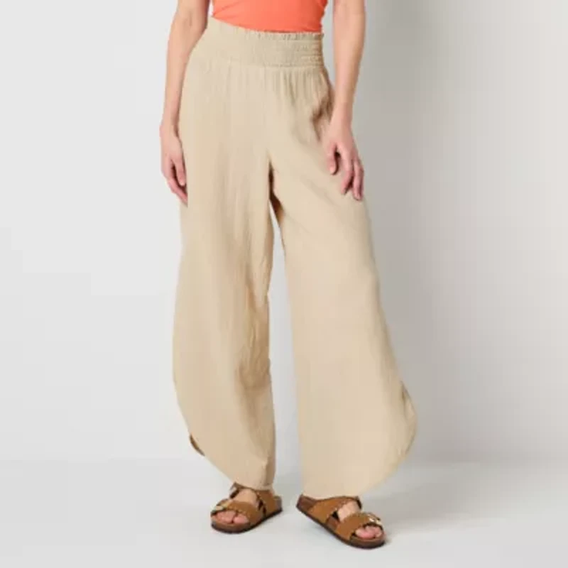 Arizona Womens Juniors Wide Leg Pull-On Pant