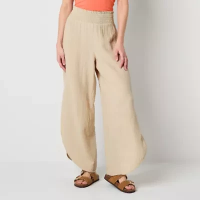 Arizona Womens Juniors Wide Leg Pull-On Pant