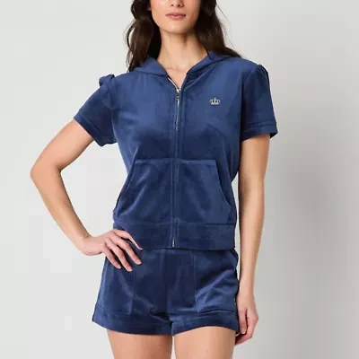 Juicy By Couture Womens Hooded Lightweight Juniors Track Jacket