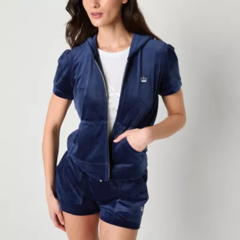 Juicy By Couture Womens Hooded Lightweight Juniors Track Jacket