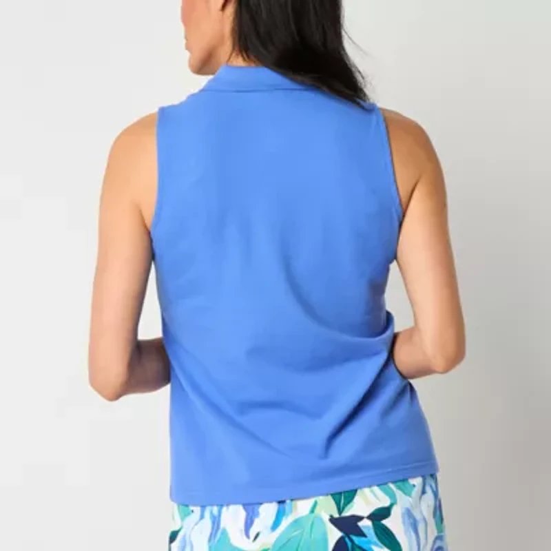 St. John's Bay Womens Sleeveless Polo Shirt