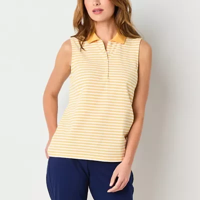 St. John's Bay Womens Sleeveless Polo Shirt